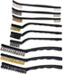 9pcs Wire Brush Set, Rust Paint Metal Cleaner, Cleaning Welding Slag and Rust, Handy Steel/Nylon/Brass Brush Set Suitable for Cleaning Welding Sla...