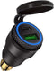 iMESTOU Aluminum DIN Plug 30W 5A Power Delivery Motorcycle Dual USB Charger QC 3.0 Quick Charge Power Adapter Waterproof Fits for 12V-24V BMW Duca...