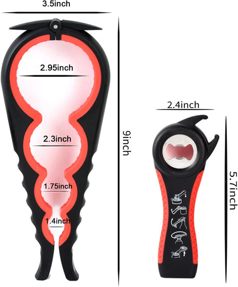 Jar Opener Bottle Opener,5 In 1 Multi Function Can Opener-Ergonomic Multifunctional Kitchen Tools Set For Weak Hand, Children?Elderly, Seniors, Ar...