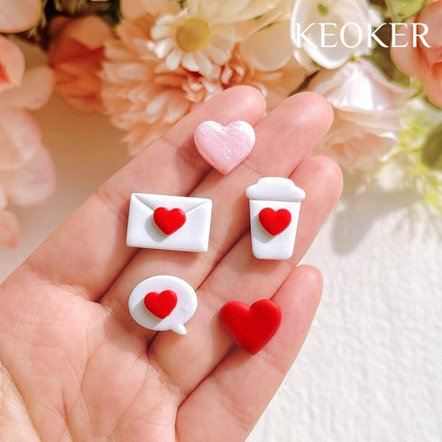 Keoker Heart Clay Cutter, Valentines Polymer Clay Cutters for Earrings Making, Heart Shape Polymer Clay Cutter, 7 Size Polymer Clay Cutters Hearts...