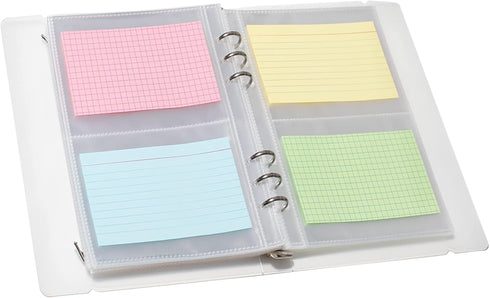 3x5 Index Card Holder Binder Card Organizer for Note Cards, Flash Cards, and Recipe Cards, 90 Card Sleeves - Stores up to 180 Index Cards, Indexca...