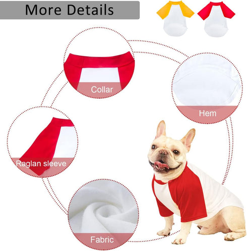 Dog Clothes for Small Dog, Breathable Stretchy Dog Raglan Shirt, Soft Comfortable Cat Puppy Kitten Pet Apparel Outfits (S?1-4lb?, Yellow & Red)...