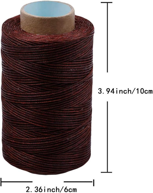 284 Yards Waxed Thread, 210D Heavy Duty for Leather Sewing, Upholstery, 0.8mm Flat Waxed for Bookbinding, Shoe Repairing, Leather Projects...