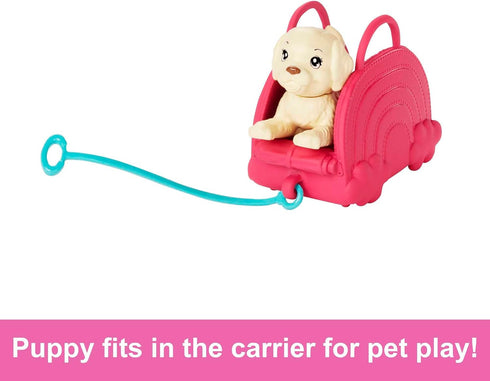 Barbie Chelsea Doll & 6 Accessories, Travel Set with Puppy, Pet Carrier & Backpack that Opens & Closes, Blonde Small Doll...