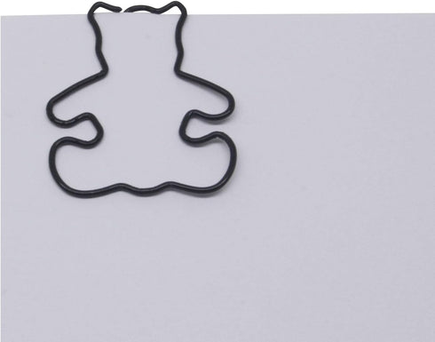 100 Count Bear Shaped Paper Clips Great for Paper Clip Collectors or Office Gift - Comes in Round Tin with Lid and Gift Box (Black)...
