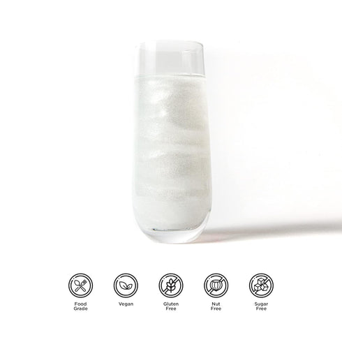 Blacksherbet Bright White Edible Glitter for Drinks 5 Grams | KOSHER Certified | Drink Glitter and Dust for Cakes, Strawberries, Cupcakes, Chocola...