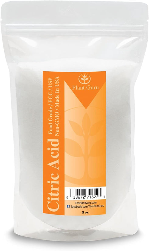 Citric Acid Powder 8 oz. 100% Pure Food Grade, Kosher, Non-GMO, for Cooking, Baking, Cleaning, Bath Bomb and Soap Making....