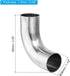 PATIKIL 2pcs 90 Degree Mandrel Bend Elbow, 1 1/2 Inch OD Steel Exhaust Elbow Exhaust Piping Connector 304 Stainless for Exhaust Pipe Stair Handrai...
