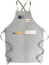 carrotez Chef Apron, Waterdrop Resistant Cotton Canvas Cross Back Adjustable Apron, M-XXL (Light Grey)...