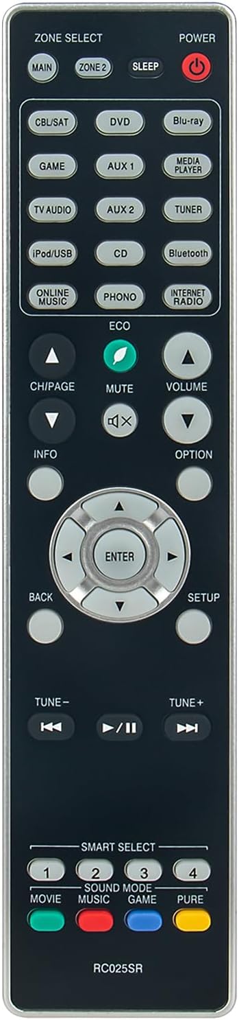 RC025SR Replacement Remote Fit for Marantz AV Surround Receiver SR6010 SR6009 SR6010 SR6011 and Sub RC024SR NR1605 NR1606 NR1607 SR5009 SR5010 SR5...