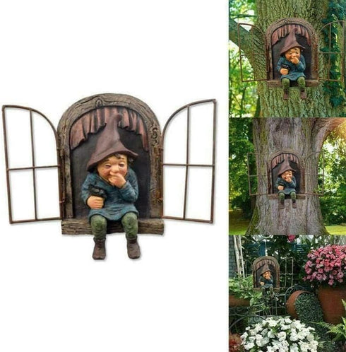Enchanting Garden, Lawn, Terrace, and Courtyard Fun Gnome Decorations: Tree Embracers, Garden Gnome Statues, and Courtyard Watchers - Whimsical Tr...