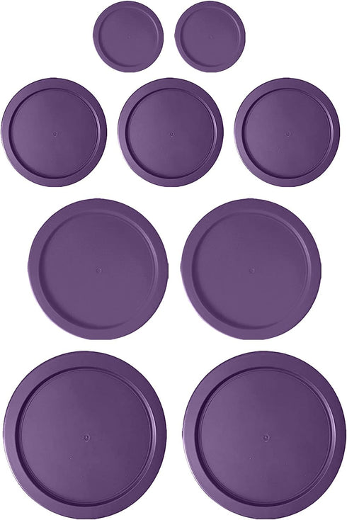 Replacement Lids for Pyrex Containers (2) 1-Cup (3) 2-Cup (2) 4-Cup (2) 7-Cup (Purple)...
