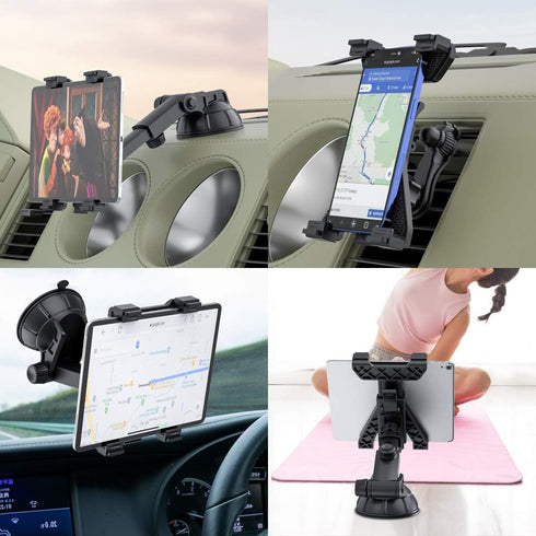 Tablet Holder Car Mount for Apple iPad Samsung Galaxy Tab All 6"-11" Tablets, Cars Air Vent with Dashboard Windshield Strong Suction Cup Mount 360...