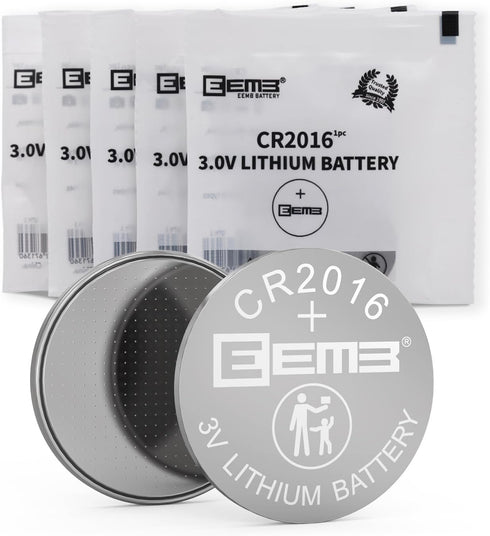 EEMB 5 Pack CR2016 Battery 3V Lithium Button Coin Cell Batteries 2016 Battery ECR2016 DL2016 LM2016 for Key FOBs, Watches, Calculators, Garage Doo...