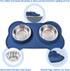AsFrost Dog Food Bowls Stainless Steel Dog Food and Water Bowl Set, Dog Bowls No Spill Non Slip Silicone Mat, Dog Dishes for Small Medium Size Dog...