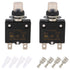 30A Manual Reset Push Button Circuit Breaker 125/250V AC 50V DC Thermal Overload Protector with Quick Connect Terminals and Waterproof Button Caps...