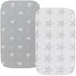 Waterproof Changing Pad Cover Set 2 Pack Stretch Jersey Knit Super Soft Grey Love & Stars...