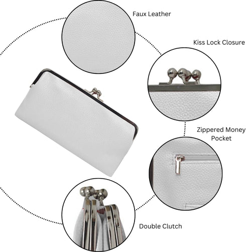 Double Frame Vintage Style Clutch Purse Wallet, Clutch Purses for Women, Wallet Women, Clutch, Travel Wallet Womens...