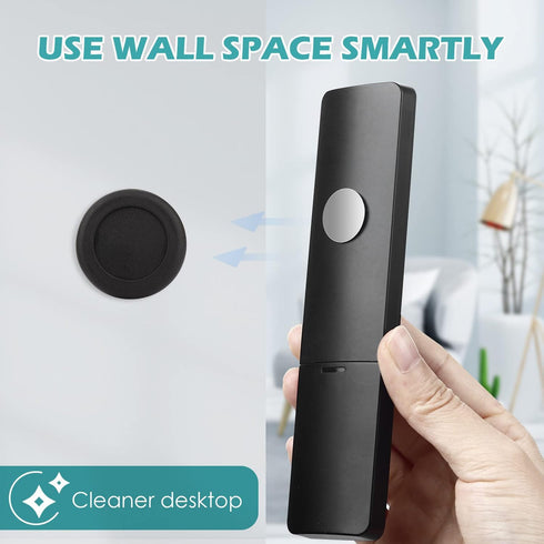 WALLFID 5 Pack N52 High Magnetic Remote Control Holder Wall Mount Holders Hole-Free Phone Charging Organizer Storage Containers For Home Office Sc...