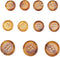 11 Pieces Genuine Natural Horn Blazer & Suits Button Set - for Blazer, Sport Coat, Uniform, Jacket (Light Brown)...