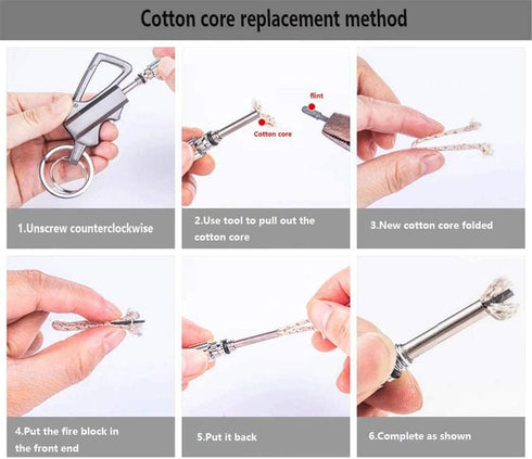 Permanent Match, Keychain Flint Metal Matchstick Fire Starter, Waterproof Emergency Flint Fire Starter for Outdoor Camping Survival,Great Gift...