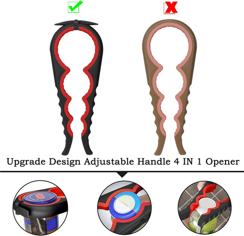Jar Opener Bottle Opener,5 In 1 Multi Function Can Opener-Ergonomic Multifunctional Kitchen Tools Set For Weak Hand, Children?Elderly, Seniors, Ar...