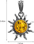 Ian and Valeri Co. Amber Sterling Silver Flaming Sun Pendant Necklace 18 Inches...