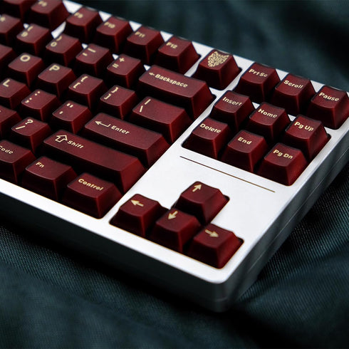 114 Keycaps Translucent Red Keycaps Cherry Profile Doubleshot PBT Keycap Set Fit for 61/64/87/104/108 Cherry Mx Switches Mechanical Keyboard...