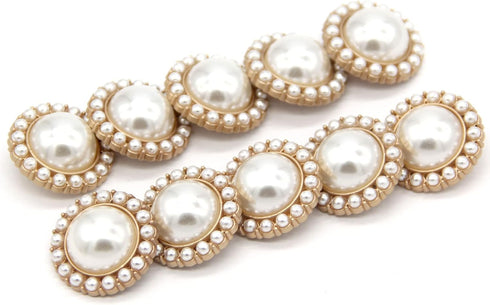 25mm Retro Women Coat Gold Metal Pearl Buttons, for Clothes, Sweaters, Blazer, Suit, Wedding Dress, Handmade DIY Crafts, Sewing Accessories(10pcs ...