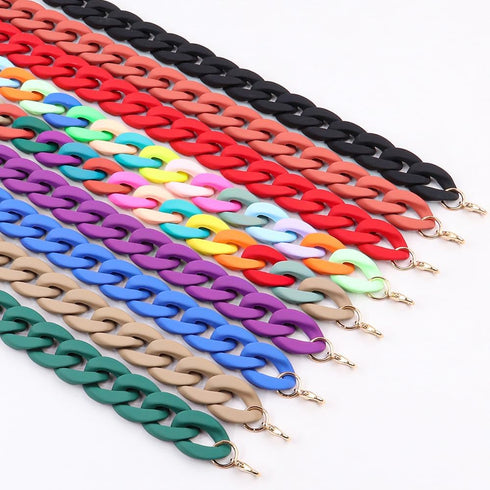 Acrylic Macaron Necklace Bracelet Earrings Set Chunky Cuban Link Hip Hop Chain Jewelry Set Multicolor 70 80S Punk Acrylic Chain Bracelet Necklace ...