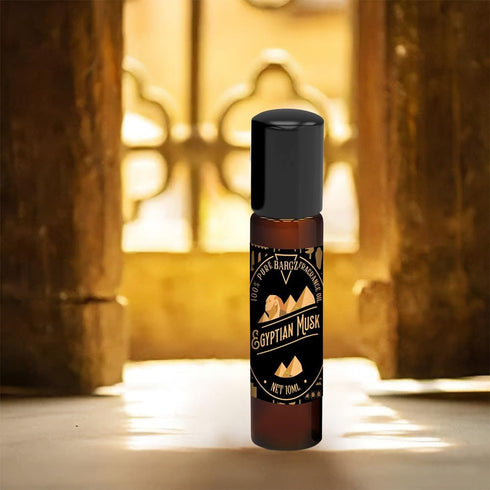 Bargz Natural Egyptian Musk Oil Bottle 0.33oz/10ml - Perfume Fragrance for Sensual Skin, Hair, Body & Massage - Pure and Exquisite Aroma (Roll on)...