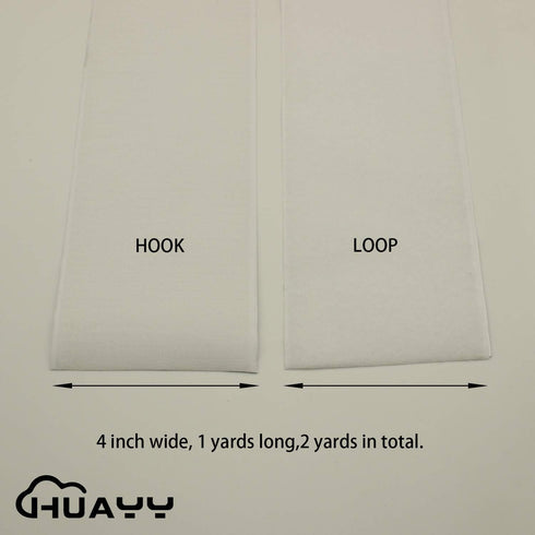 4 Inches Width 1 Yards Length | self-Adhesive Hook and Loop Style Sheets | Super Sticky Glue Nylon Patch | Strips | Patch | Fastener,White (4in x ...