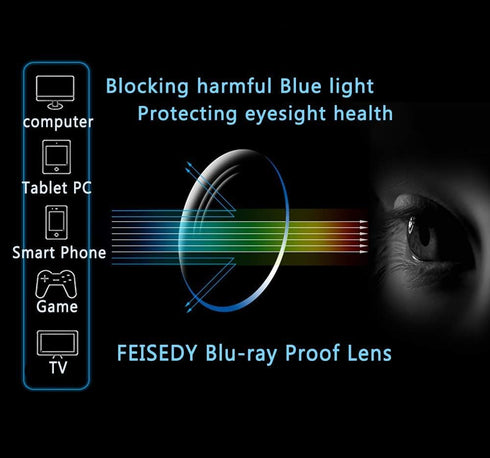 FEISEDY Crystal Cat Eye Glasses Frame Blue Light Blocking Computer Eyewear B2500...
