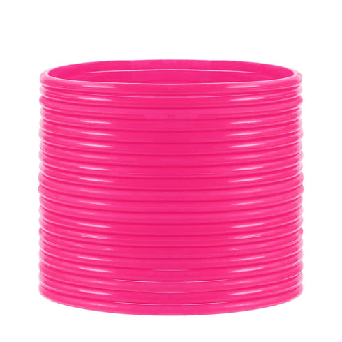 Silicone Jelly Hair Tie Bracelet Penta Angel 20Pcs Retro Solid Neon 80s Style Costume Wrist Band Hair Elastics for Men Women Party Favors (Rose Re...