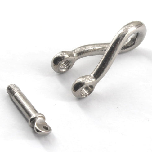 M4 Screw Pin Twist Shackle Anchor Shackle Stainless Steel 304 D Ring Shackle for Material Handling,Rigging Accessories,Connecting Chains and Ropes...