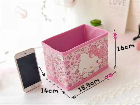 Kerr's Choice Cute Desk Box for Girls - Kawaii Storage Box, Foldable Baskets | Office Desk Room Decoration...