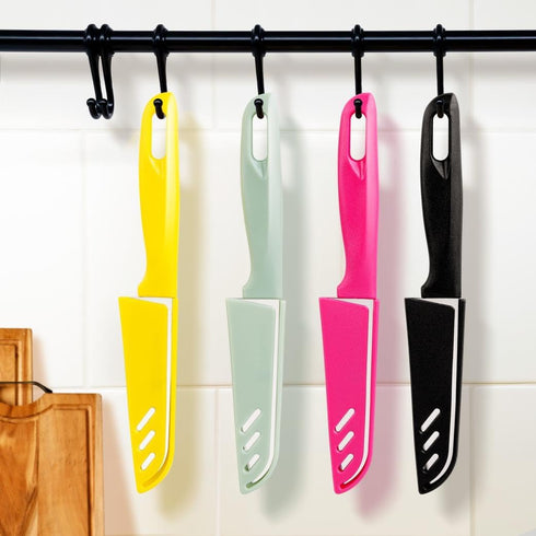 8 pieces Paring Knives (4PCS Peeling Knives and 4PCS Knife Sheath), Ultra Sharp Vegetable and Fruit Knife,German Steel Small Kitchen Knife with PP...