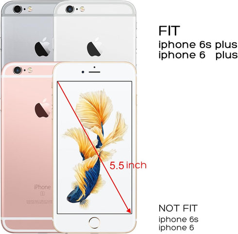 ULAK Wallet Case for iPhone 6s Plus, iPhone 6 Plus Case, Flip Folio PU Leather Kickstand Case with Card Slot Wrist Strap ID Credit Card Pockets fo...