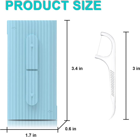Holy rose Portable Dental Floss Picks Dispenser 2 Box,Travel Floss Case with Adult Floss Sticks 80Count,Portable Flosser Toothpick Perfect for Hom...