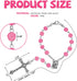 2PCS Pink Rosary Car Rearview Mirror Charms, Interior Pendant Decorations with Medal and Cross, Hanging Accessories for Women and Men (Pink)...