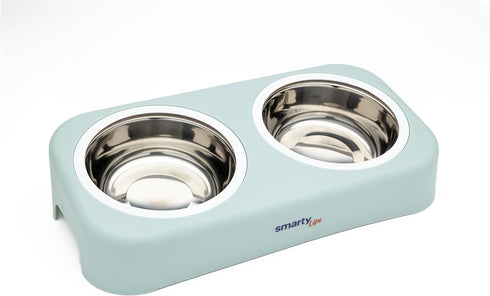 Elevated Stainless Steel Dog Feeder - Durable Pet Dish Set with Stand for Food and Water - 6.69 x 13.58 x 3.15 inches...