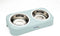 Elevated Stainless Steel Dog Feeder - Durable Pet Dish Set with Stand for Food and Water - 6.69 x 13.58 x 3.15 inches...