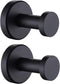 APLusee Bathroom Towel Hook 2 Pack, Stainless Steel Round Coat Robe Hanger, Contemporary Decorative Toilet Kitchen Clothes Wall Holder (Matte Blac...