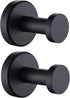 APLusee Bathroom Towel Hook 2 Pack, Stainless Steel Round Coat Robe Hanger, Contemporary Decorative Toilet Kitchen Clothes Wall Holder (Matte Blac...
