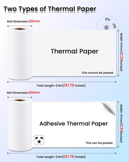 Mini Receipt Printer - TP6-S Mini Bluetooth Thermal Printer - Mini Sticker Printer Machine - with 1 roll Non-Adhesive Thermal Paper for Receipt/St...