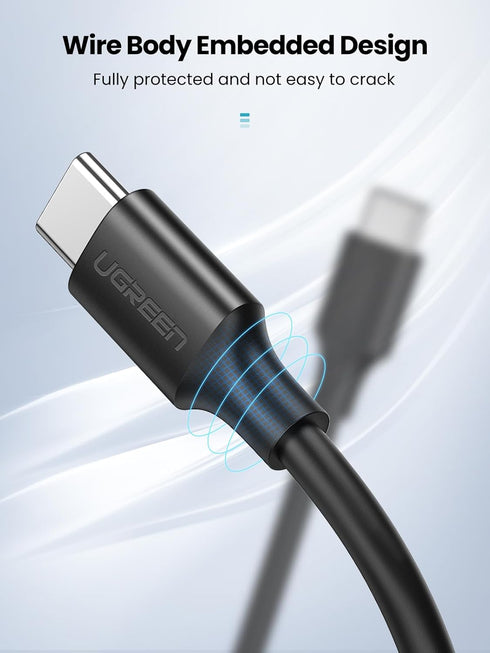 UGREEN 60W 3-Pack USB C to USB C Cable, Type C Fast Charging Cable Compatible with iPhone 15/15 Plus/15 Pro, MacBook Pro 2022, Samsung Galaxy S24/...