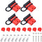4 Pcs 6-10 Gauge Anderson Connector Plug 50A 12-36V Battery Quick Connector Red Battery Quick Disconnect Wire Harness Plug Kit for Winch Car Auto ...