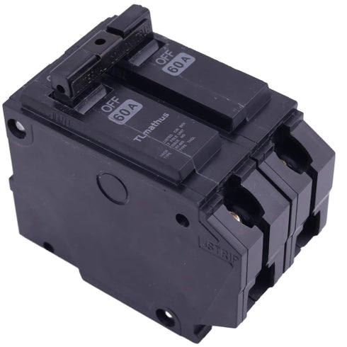 THQL2160 60 amp Breaker 2 Pole Plug-in Mount Standard Circuit Breaker Thermal Magnetic Protection, 10KA 120/240V, Compatible with GE Thick Series ...