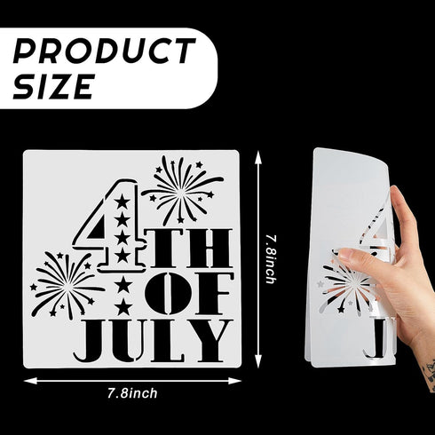 16 Pieces Happy 4th of July Stencil Independence Day Painting Template Reusable Patriotic Drawing Stencils Include American Flag Map Star Patterns...