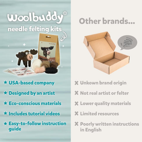 Woolbuddy Needle Felting Kit for Beginners Adults, Penguin Sea Animal Project, Includes Supplies, Two Needles, and Clear Instructions for Creative...